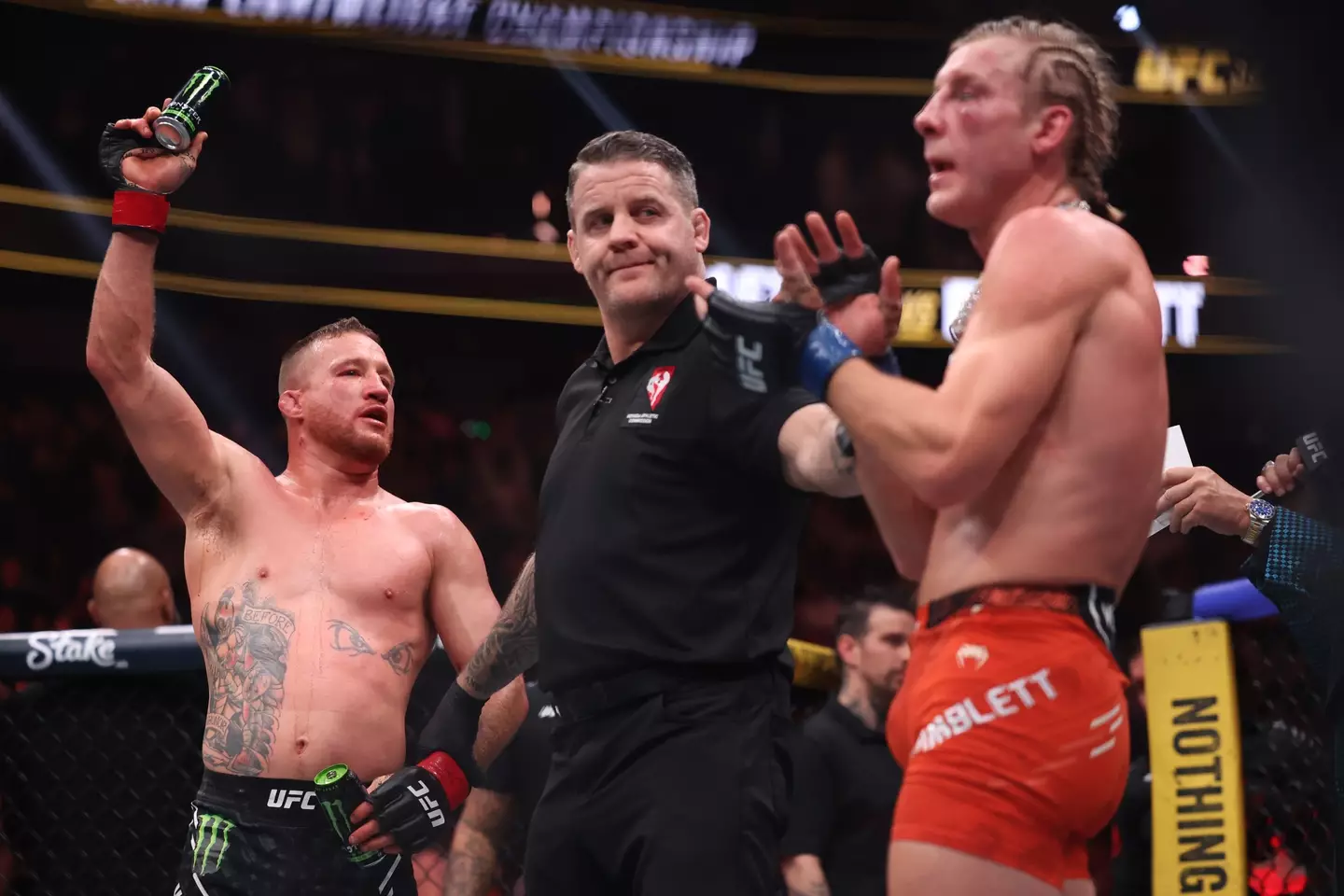 Justin Gaethje beat Paddy Pimblett by unanimous decision at UFC 324. Image: Getty