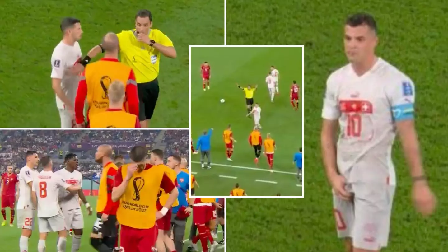 Granit Xhaka rattles entire Serbia bench by 'grabbing his nuts' in Switzerland win