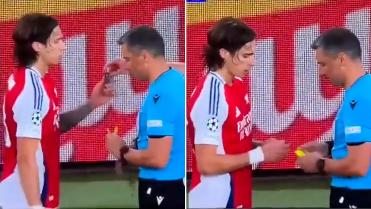 Fans can't believe what Riccardo Calafiori was spotted doing during Arsenal's Champions League win over PSG