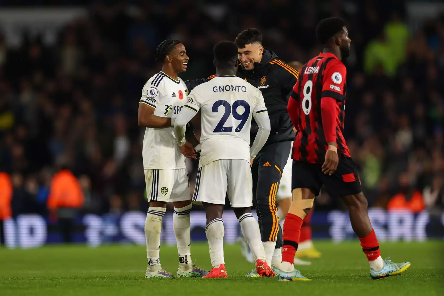 Leeds players celebrate their victory. (Image