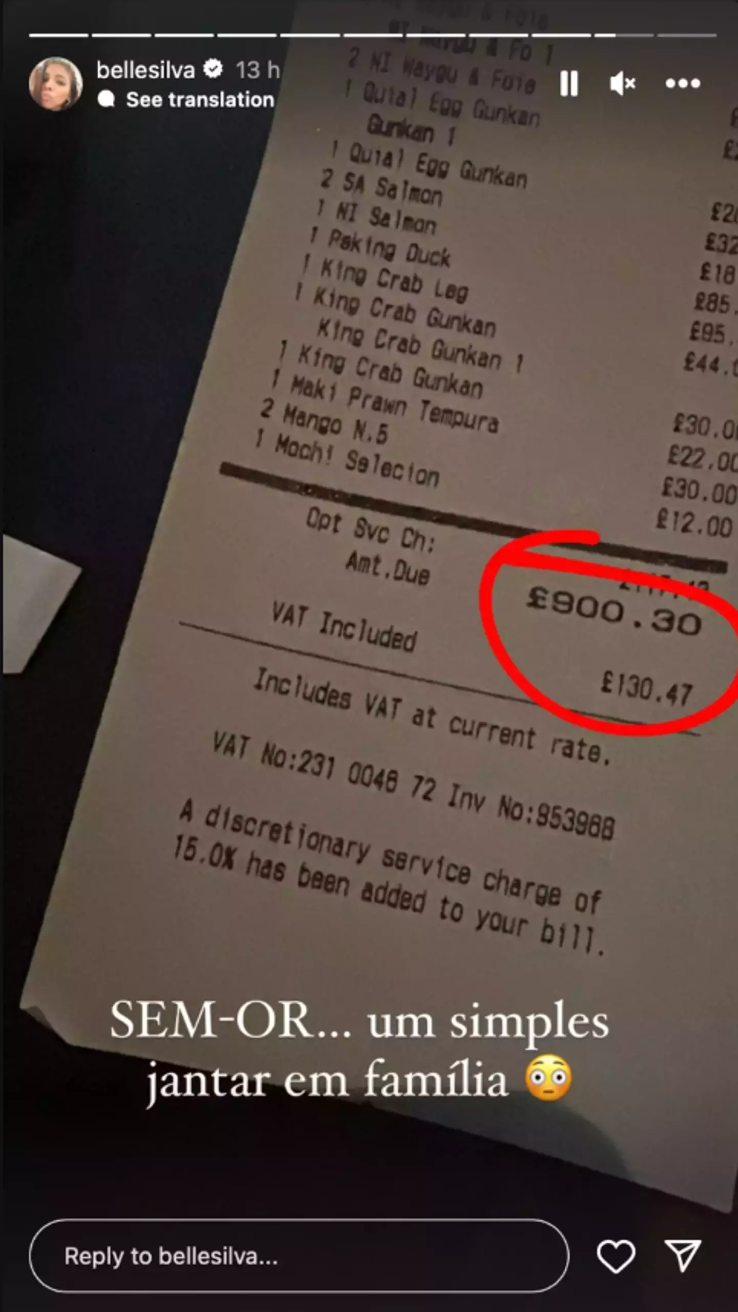 Image: Instagram/@BelleSilva