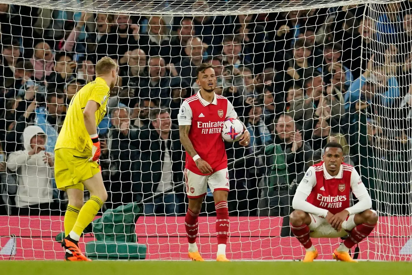 Arsenal players after one of City's goals. Image: Alamy