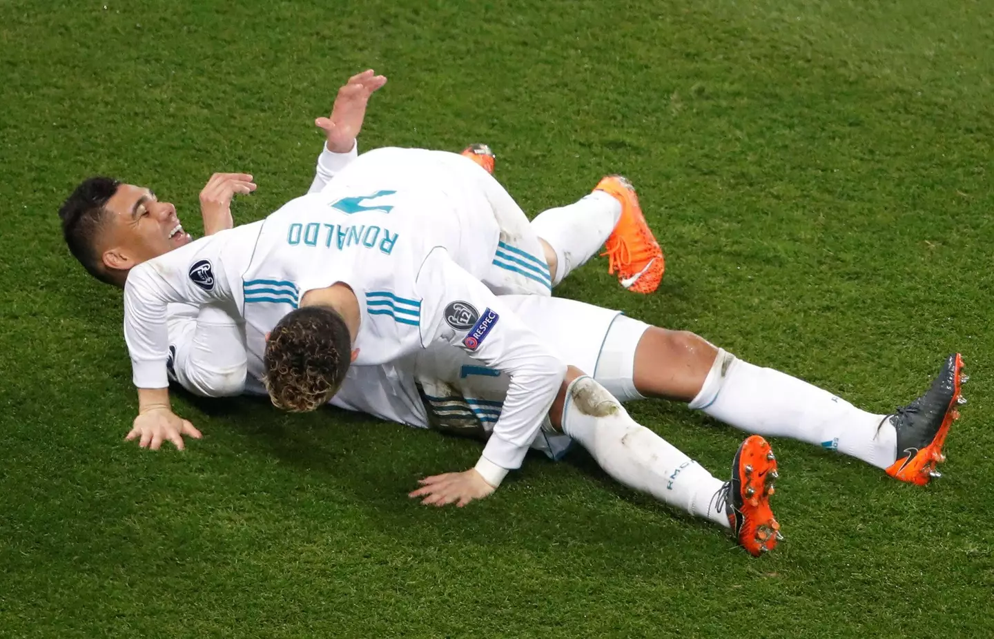 Casemiro and Ronaldo clearly have a good bond. Image: Alamy
