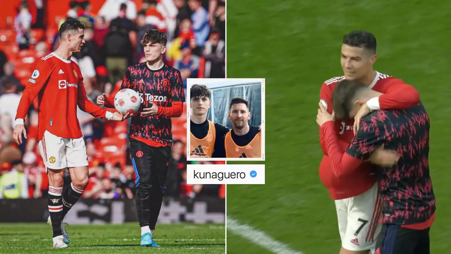 Sergio Aguero Trolls Alejandro Garnacho After Classy Cristiano Ronaldo Gesture