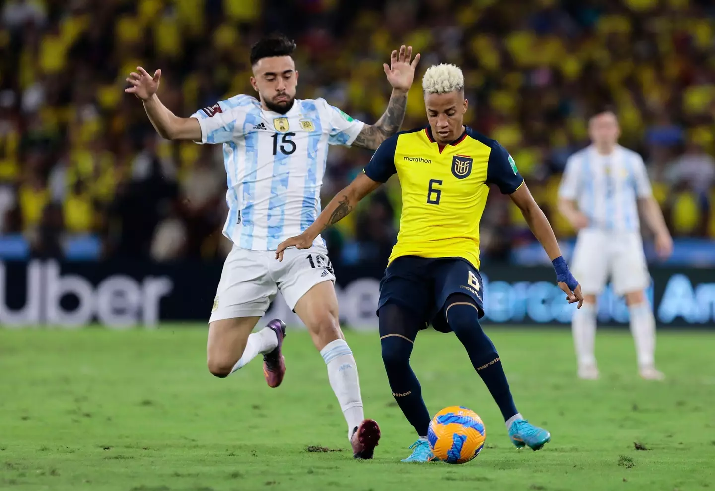 Chile claim Ecuador played field an ineligible player Byron Castillo (right) in World Cup qualifying (Image: PA)