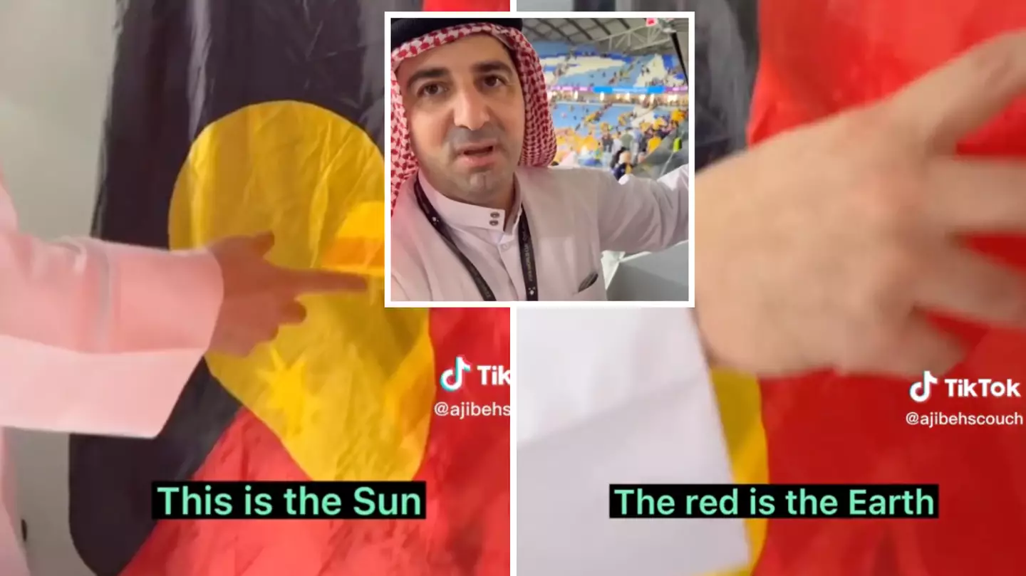 Australian explains the Indigenous flag to Qatar locals, compares First Nations people to Palestinians