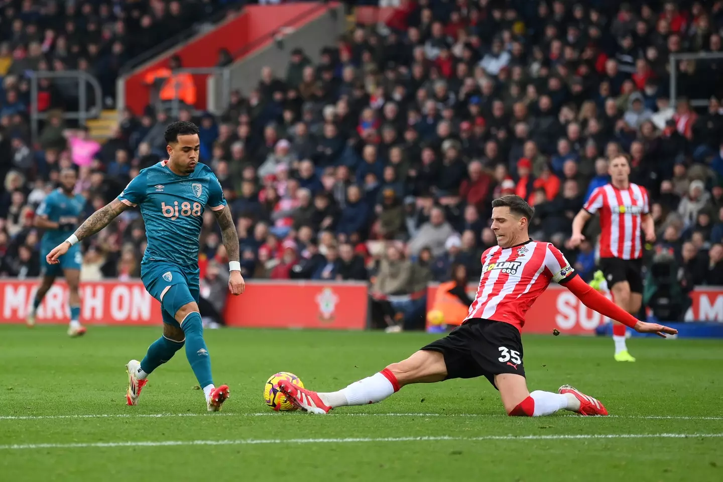 Justin Kluivert in action for Bournemouth. Image: Getty