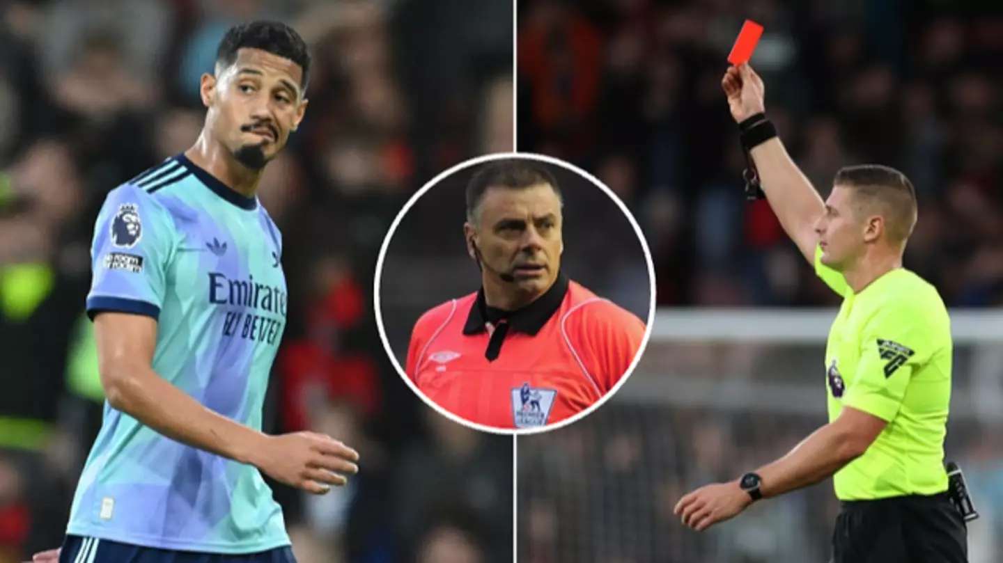 Ex-Premier League referee has three major doubts over William Saliba's red card vs Bournemouth and it changes everything