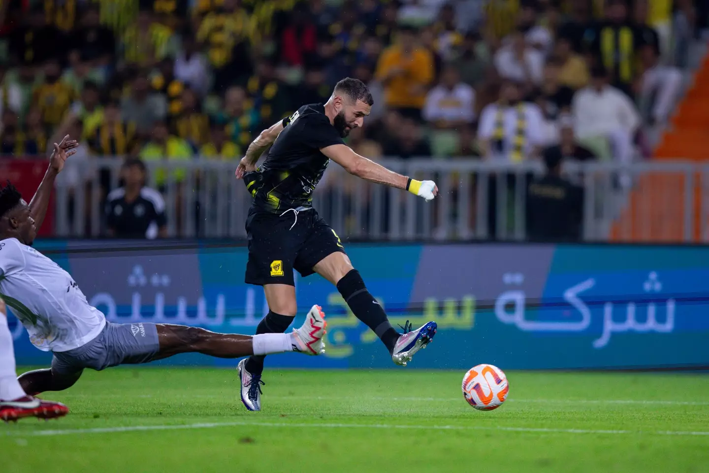 Karim Benzema in action for Al Ittihad. Image: Getty