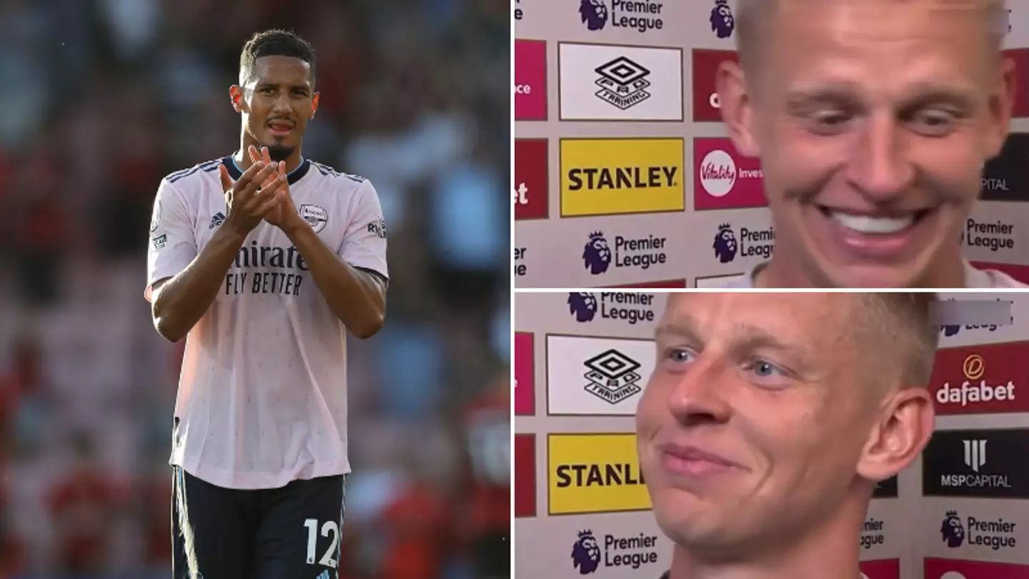 Arsenal fans are loving Oleksandr Zinchenko’s interview after William Saliba’s stunning goal