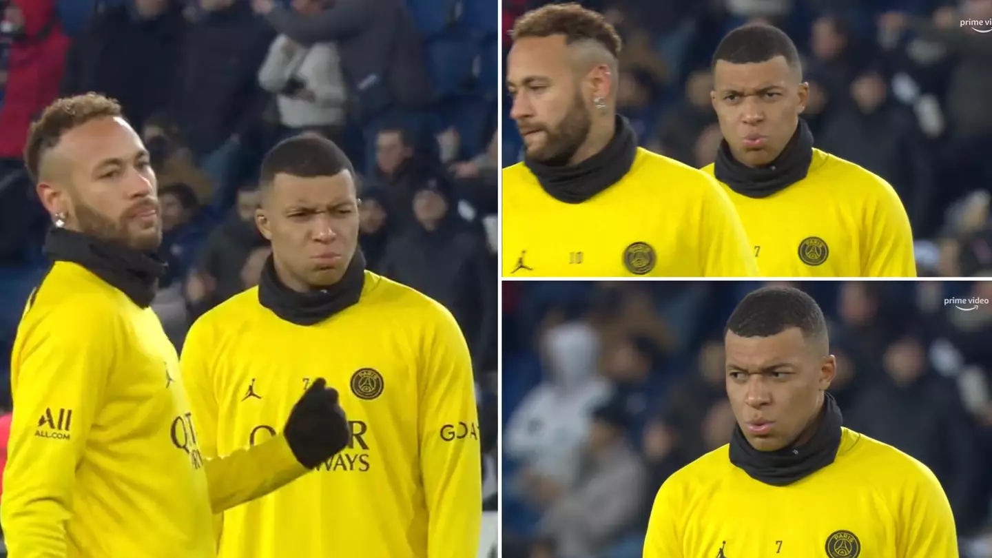 Kylian Mbappe produced hilarious reaction to Neymar’s free-kick during PSG warmup