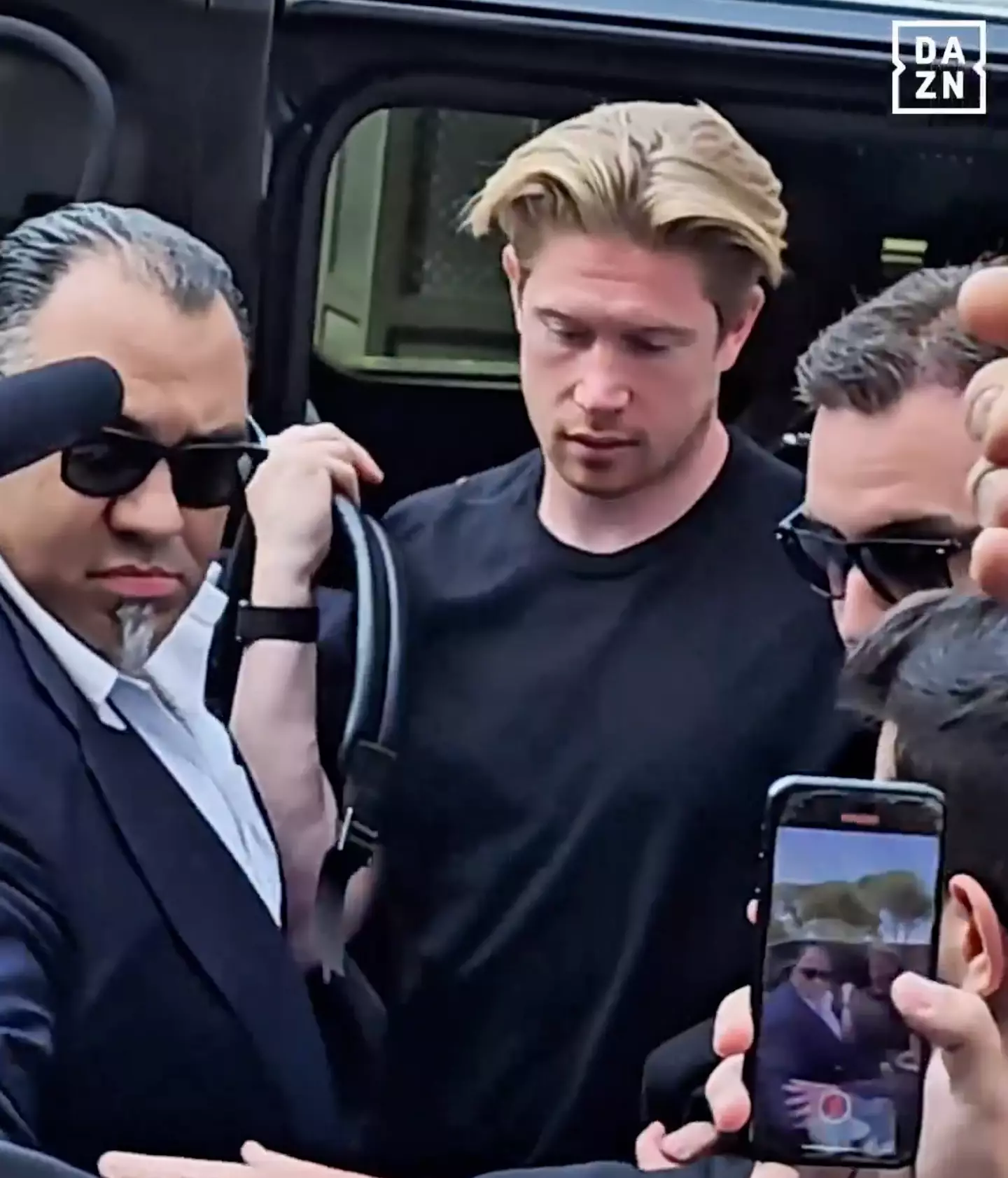 De Bruyne arrived for his Napoli medical on Thursday. Image credit: DAZN