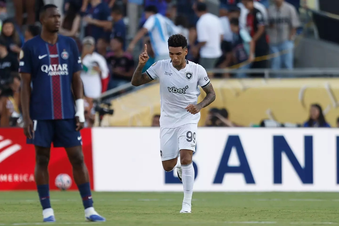 Igor Jesus celebrates scoring against Paris Saint-Germain. Image: Getty