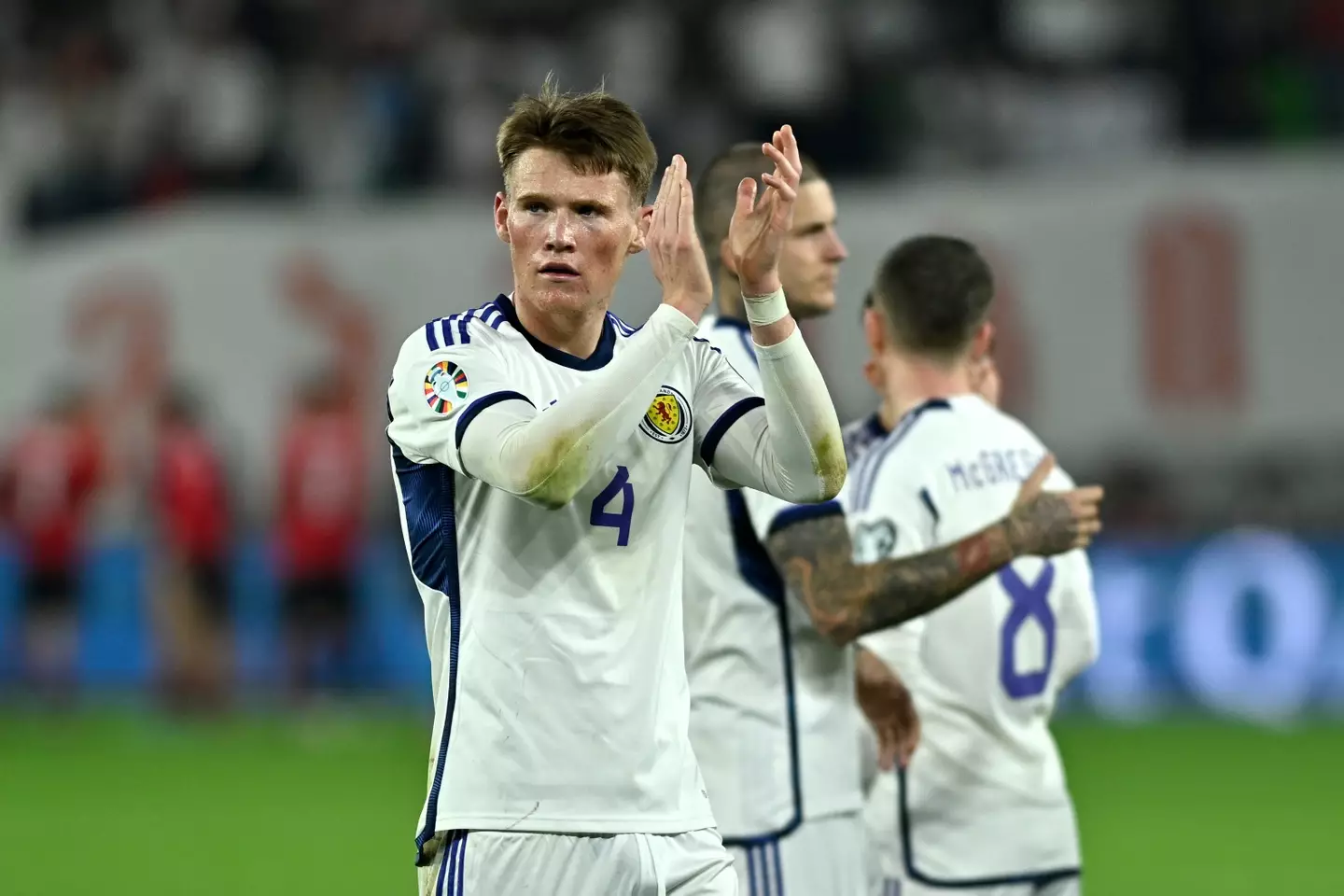 McTominay clapping fans inside the Boris Paichadze Dinamo Arena. (Image