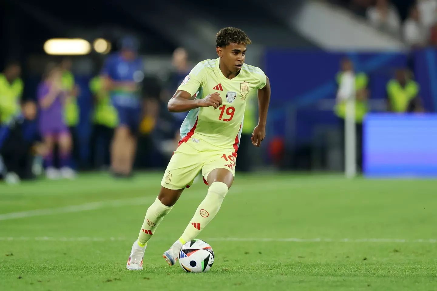 Lamine Yamal in action at Euro 2024. Image: Getty