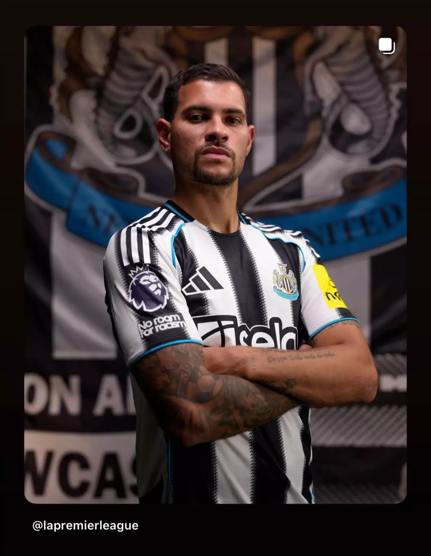 Bruno Guimaraes took to social media shortly after Alexander Isak's statement. Image: Instagram/Bruno Guimaraes