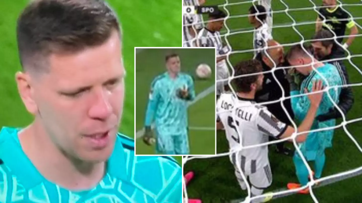 Wojciech Szczesny leaves the pitch in tears after suffering 'chest pains'