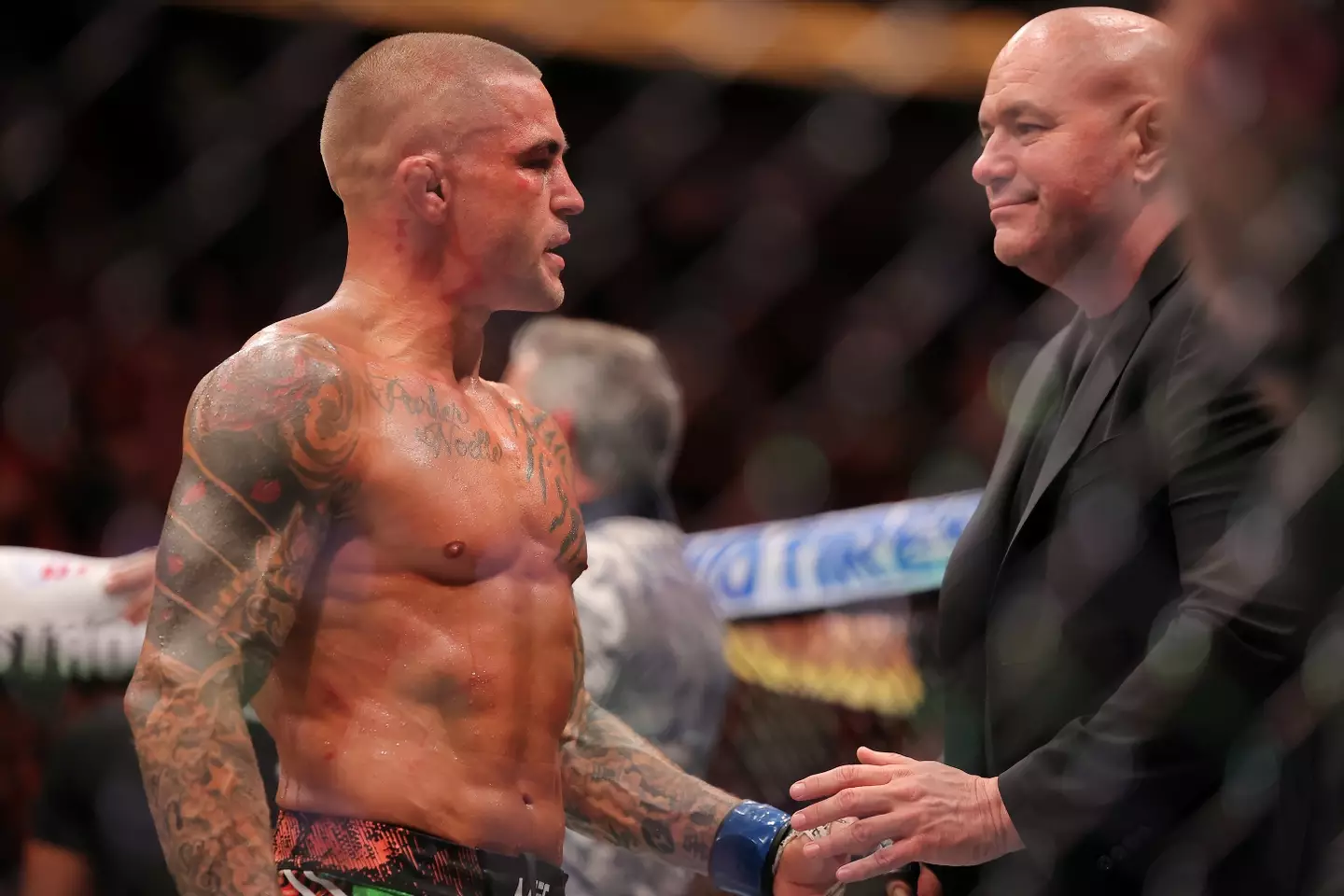 Dana White congratulated Dustin Poirier on his retirement from UFC after the fight.