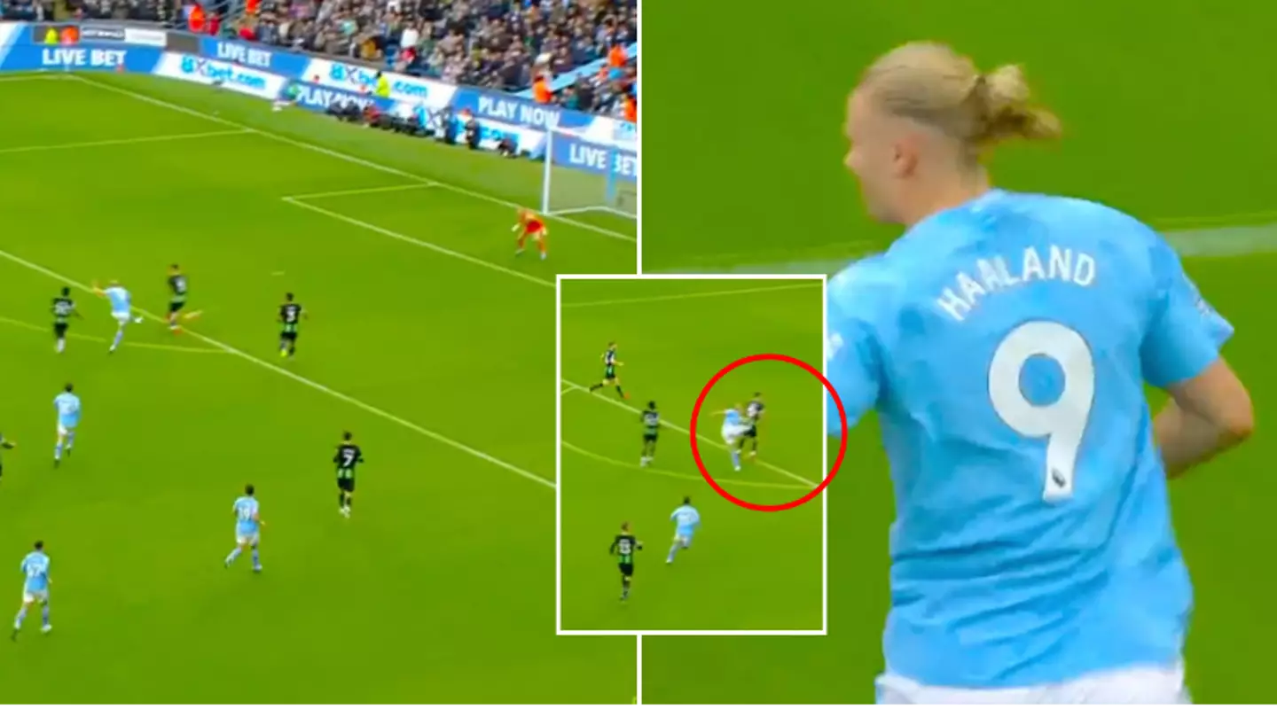 Erling Haaland scored a very rare goal vs Brighton, it's only the second time he's done it for City