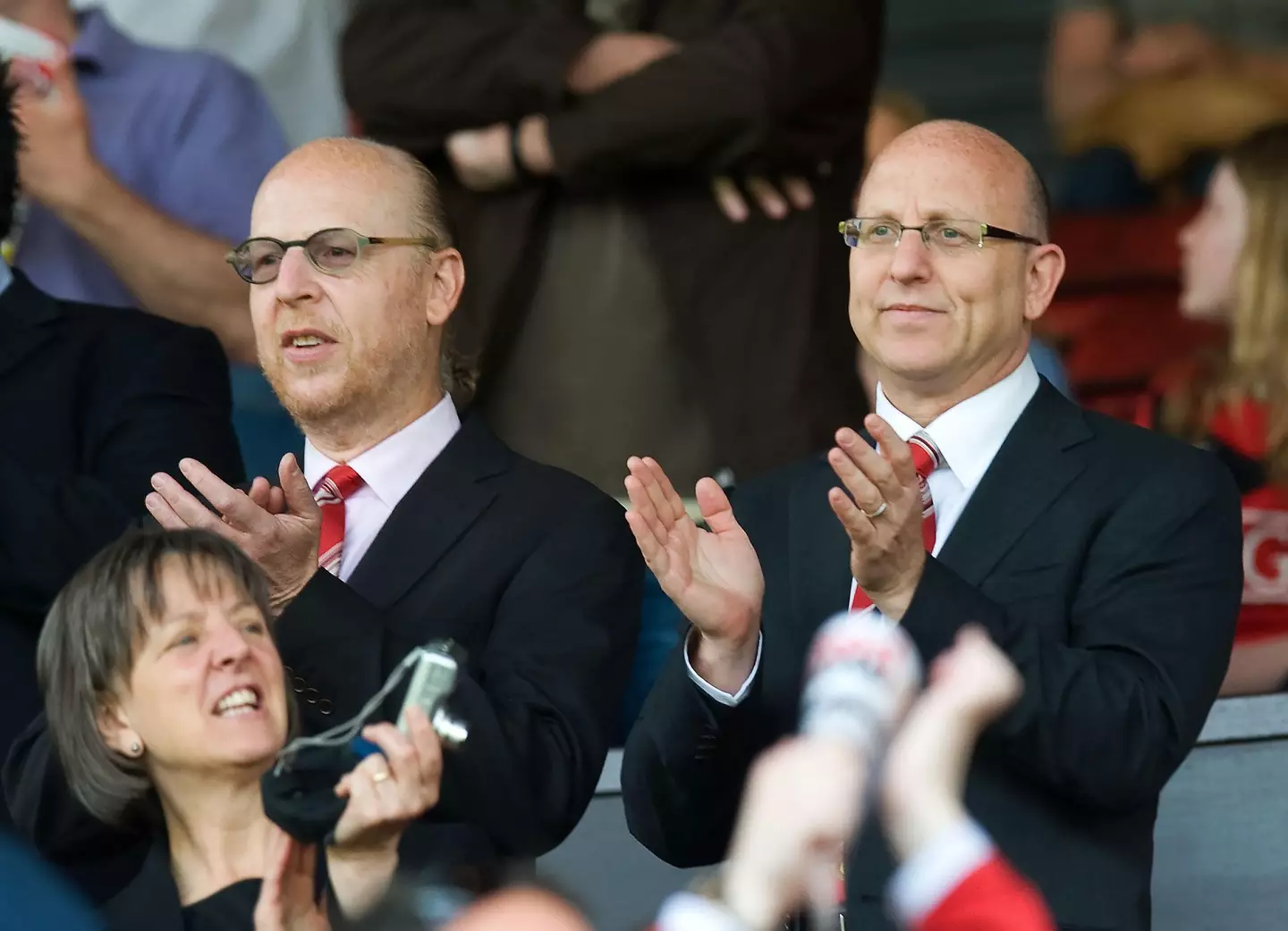 Avram Glazer (left) and Joel Glazer (right) at Old Trafford in 2010 (Alamy)