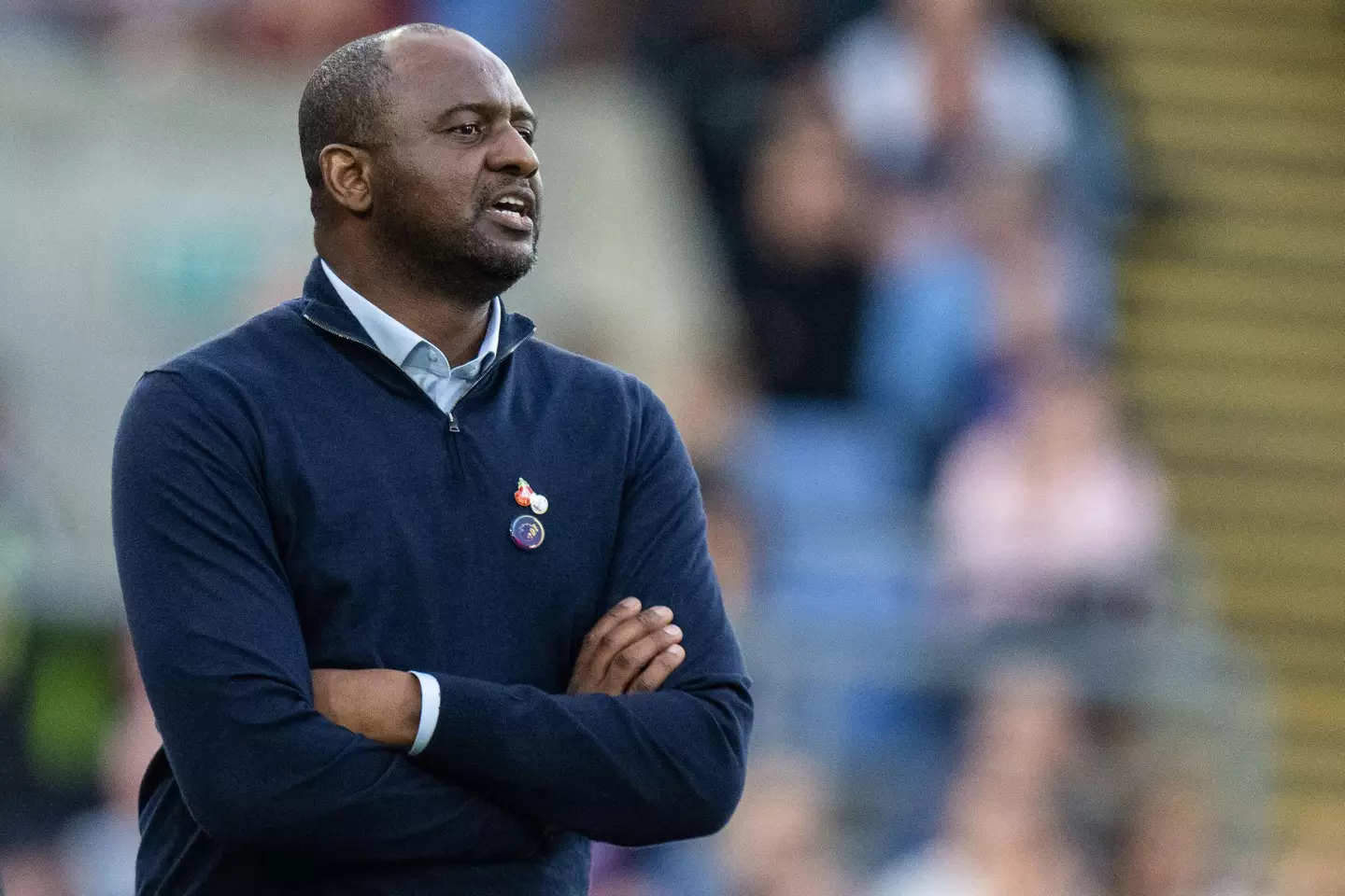 Patrick Vieira on the touchline during Crystal Palace vs. Southampton. Image: Alamy 