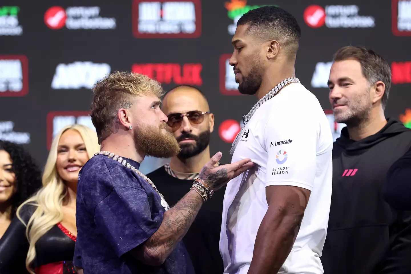 Jake Paul takes on Anthony Joshua in this highly-anticipated fight. (Photo by Megan Briggs/Getty Images for Netflix)