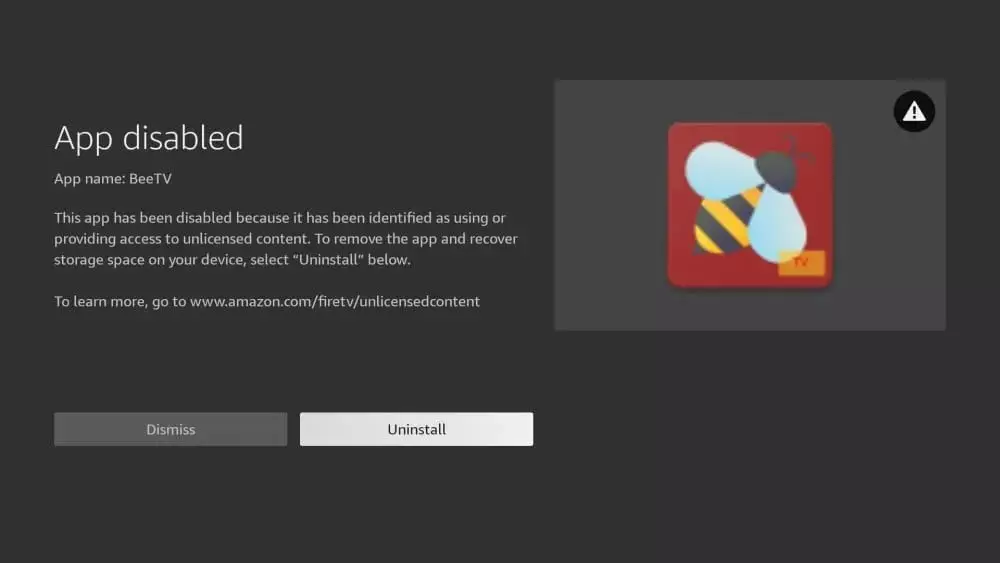 The message which is greeting some users in the UK. Image: Cordbusters
