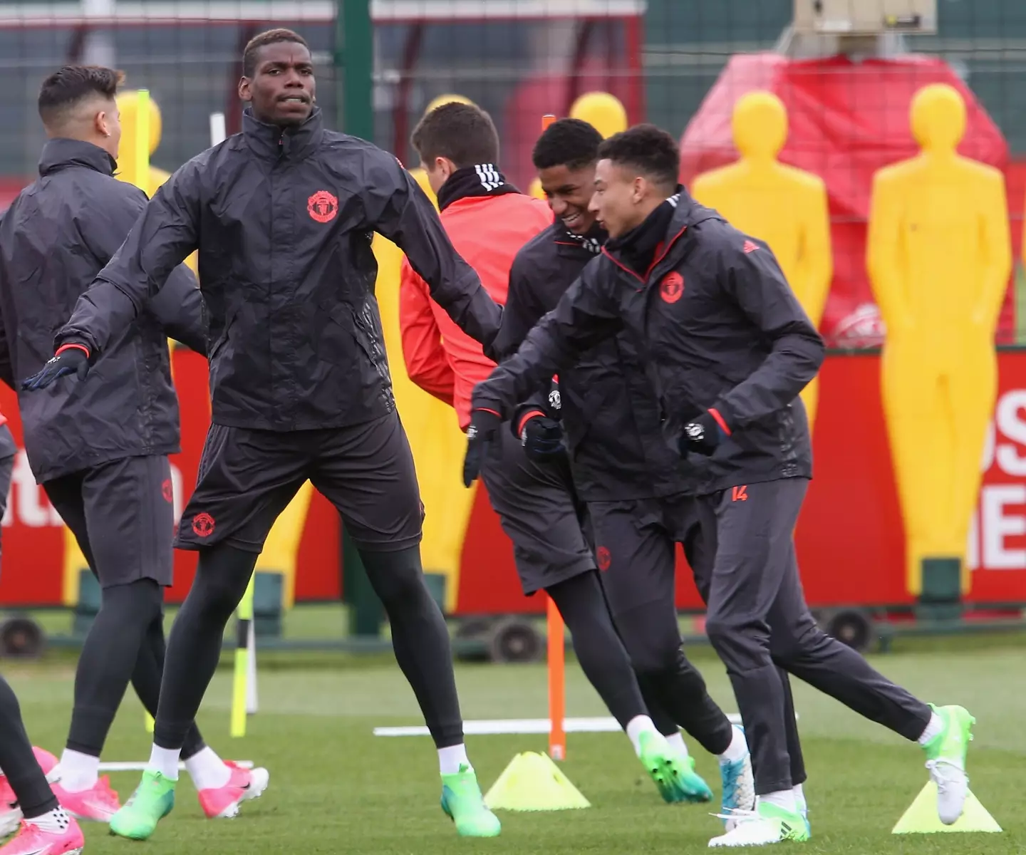 Lingard, Pogba and Rashford train together in 2017. Image credit: Getty