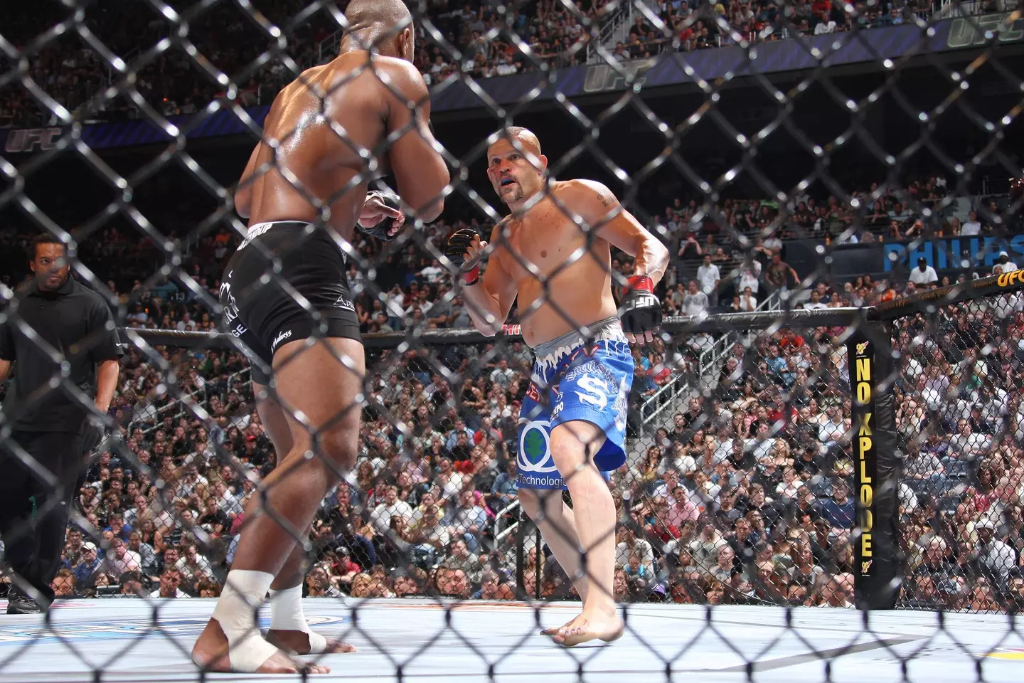 Chuck Liddell during his UFC fight against Rashad Evans. Image: Getty 