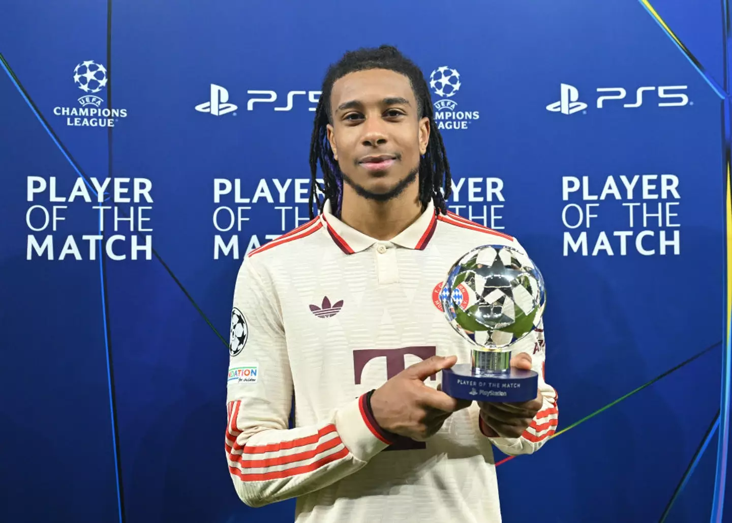 Michael Olise received the player of the match award after Bayern's 5-1 win over Shakhtar (Image: Getty)