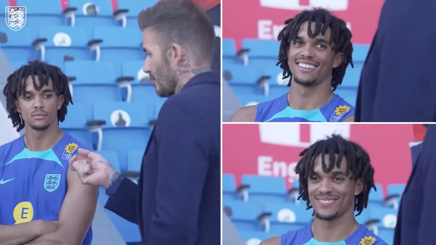 Trent Alexander Arnold’s reaction to David Beckham telling him he can cross a ball is so wholesome
