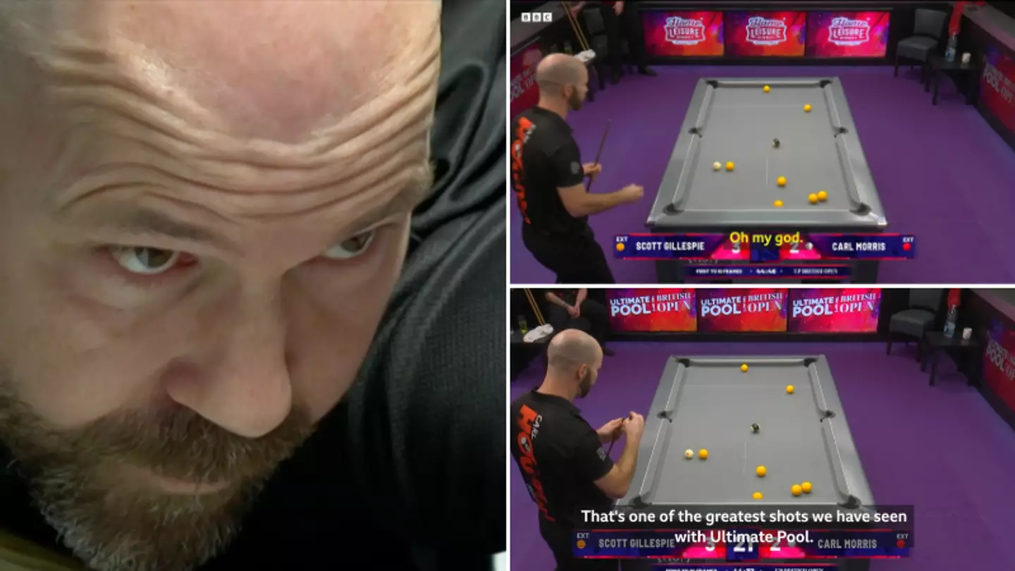 Pool player nails 'one in 10,000' shot twice to leave commentators completely stunned