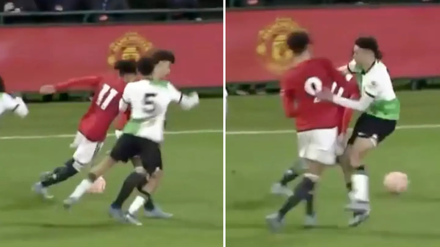 Liverpool youngster escapes red card after 'punching' Man United player