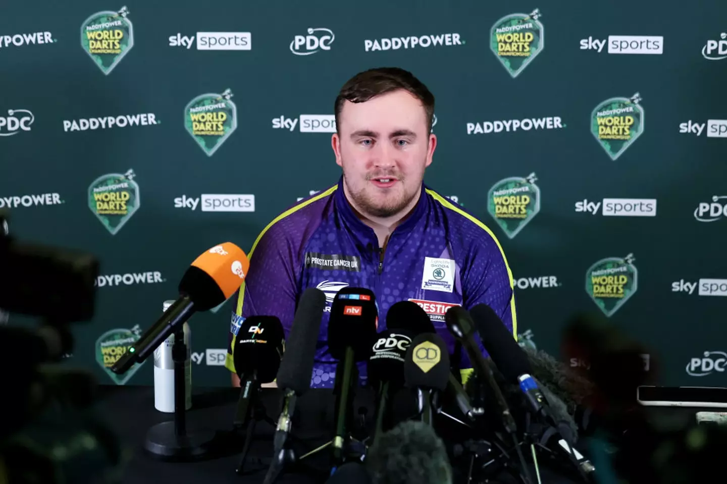 Luke Littler on media duty- Getty