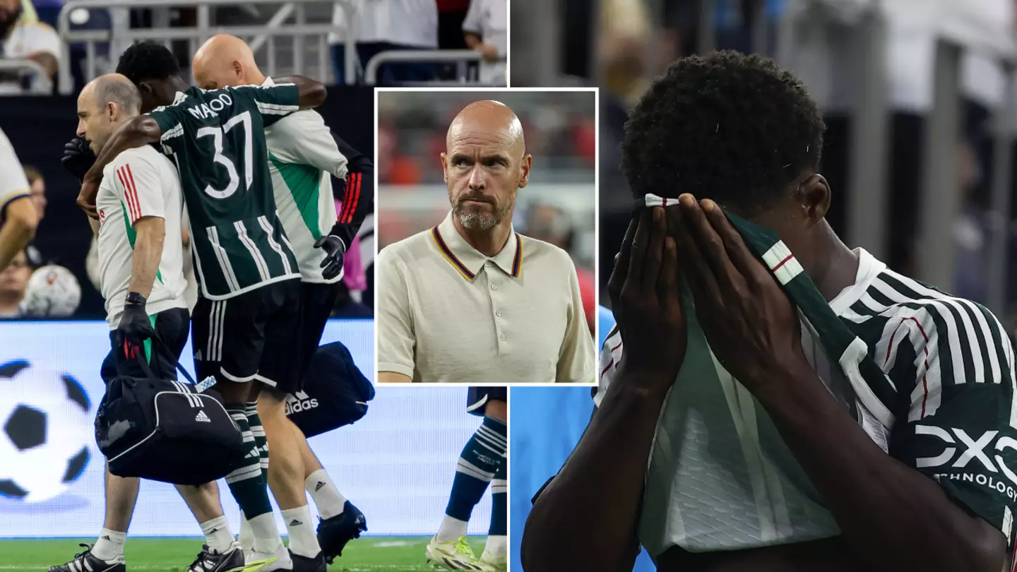 Kobbie Mainoo spotted on crutches after Man Utd vs Real Madrid as Erik ten Hag provides injury update