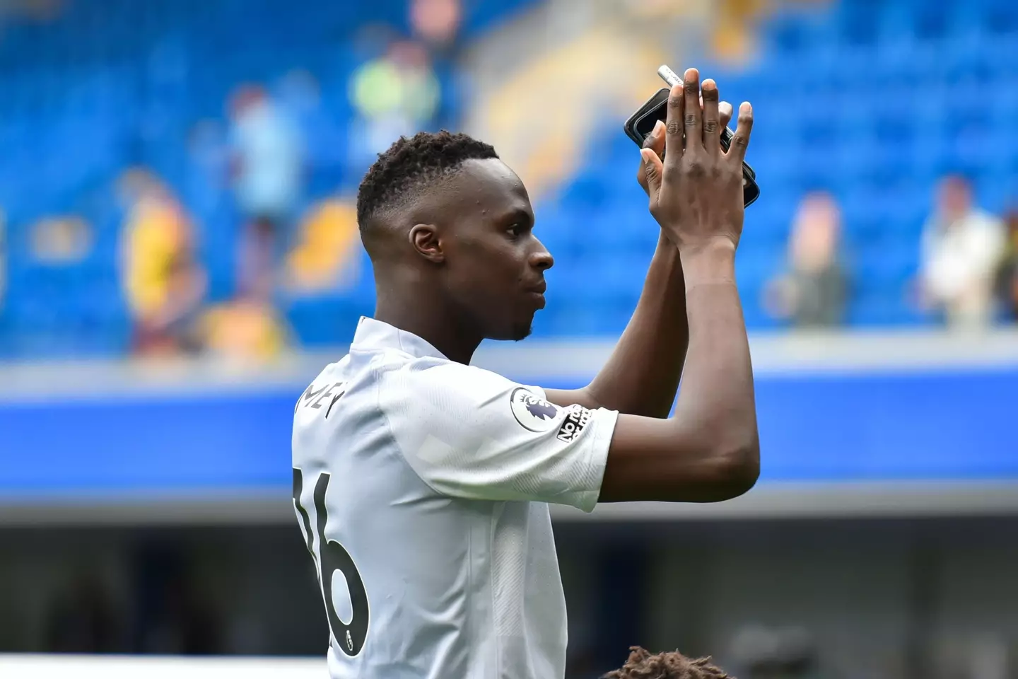 Edouard Mendy of Chelsea during the lap of honour after the Premier League season concludes. (Alamy)