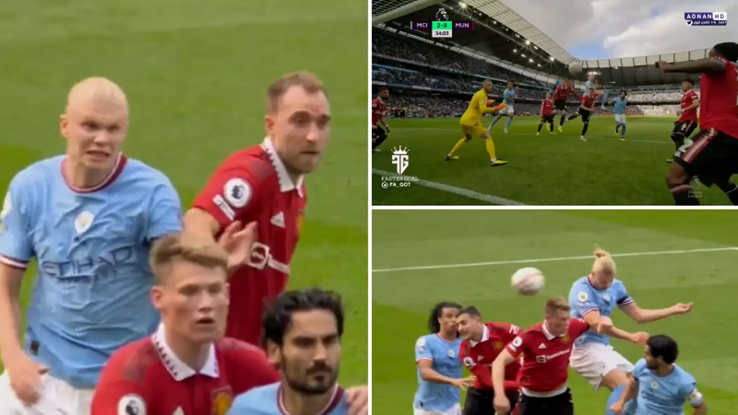 Fans genuinely can't believe Christian Eriksen was marking Erling Haaland on a corner