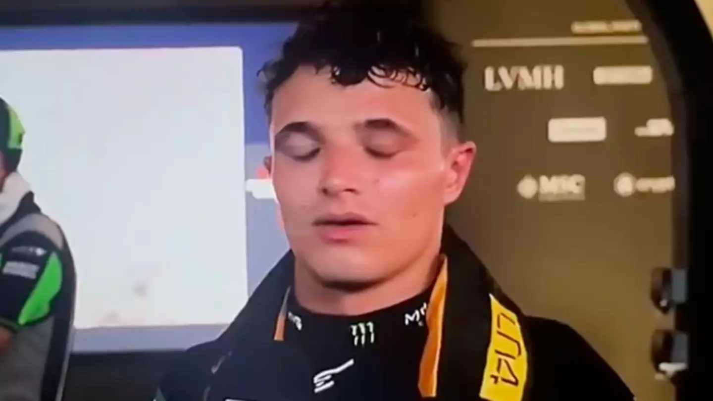 Lando Norris walks out of post-race interview after becoming visibly uncomfortable with what he heard