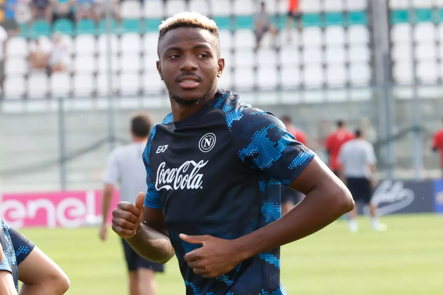 Victor Osimhen during Napoli's training camp. Image: Getty