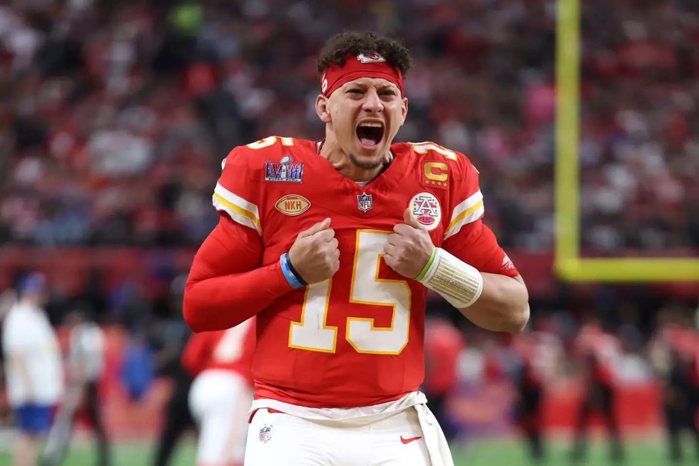 Patrick Mahomes signed a 10-year contract with the Chiefs through 2030 (Image: Getty)