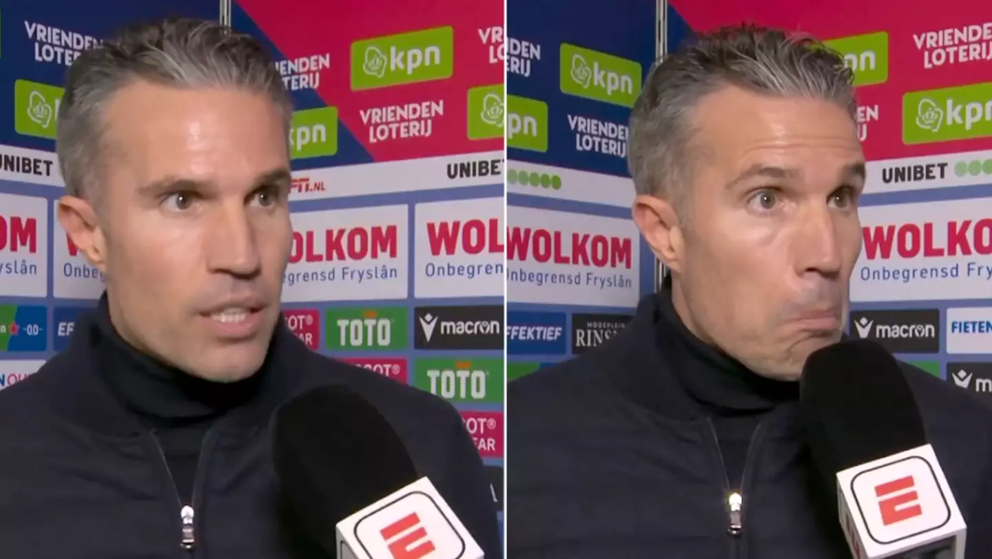 Robin van Persie was beyond angry in post-match interview after opposition team were allowed to play with 12 men