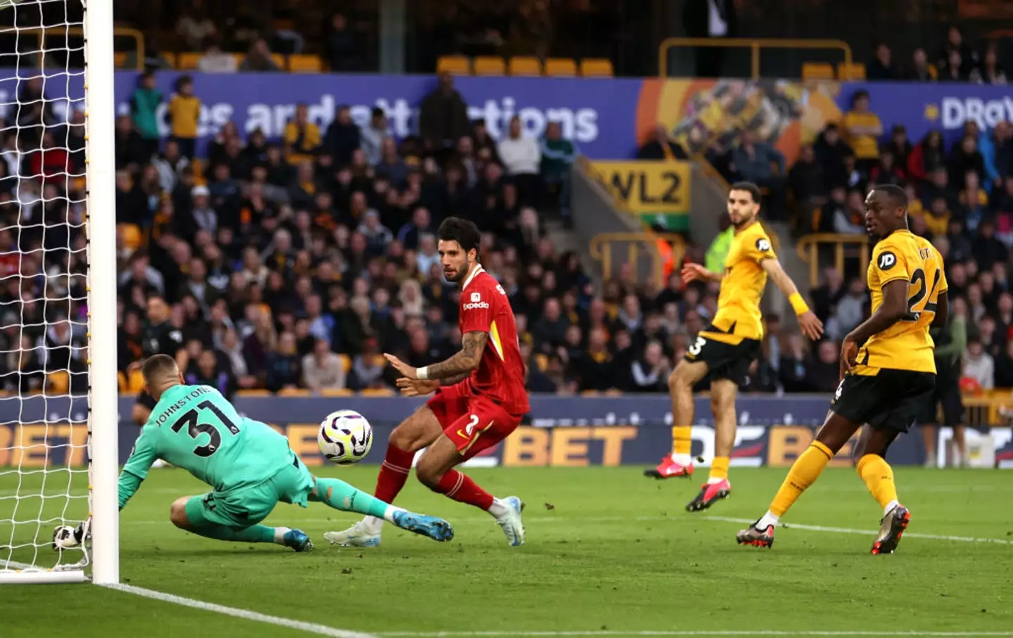 Dominik Szoboszlai failed to open the scoring for Liverpool during the match with Wolverhampton Wanderers. (Image: Getty)