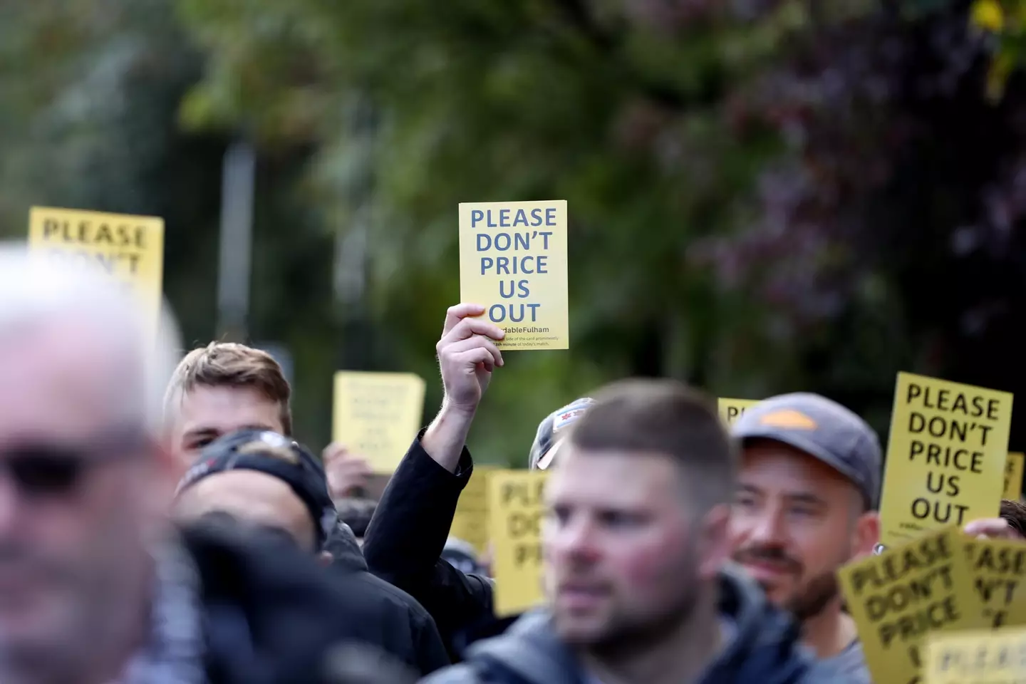 Fulham fans protest.