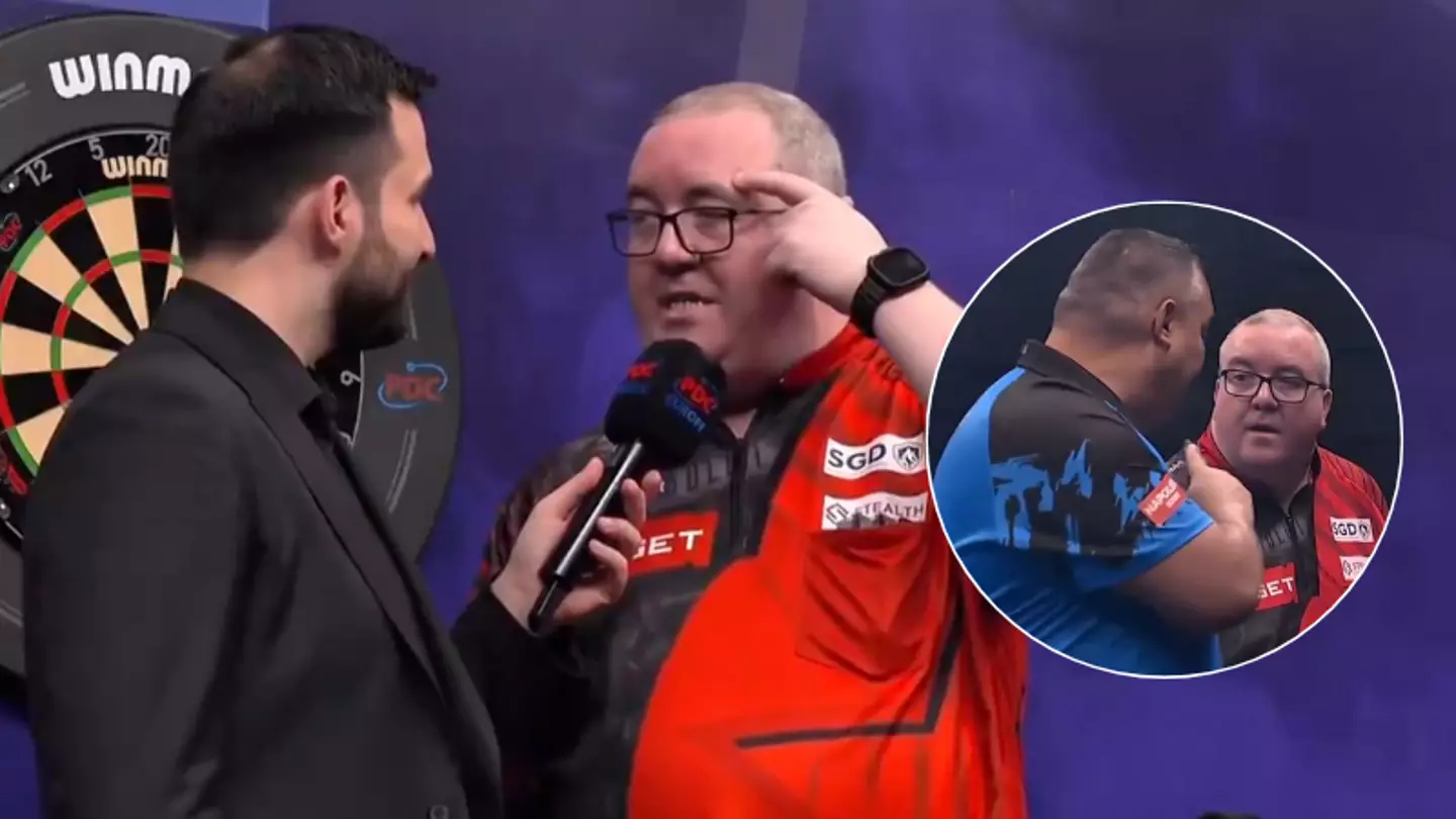Stephen Bunting delivers emotional on-stage interview after uncomfortable exchange with Jermaine Wattimena at Belgian Open