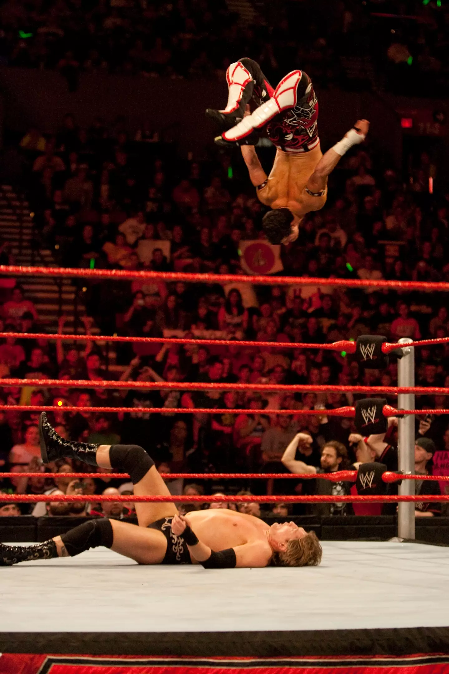 Evan Bourne brought back the shooting star press. Image: Getty