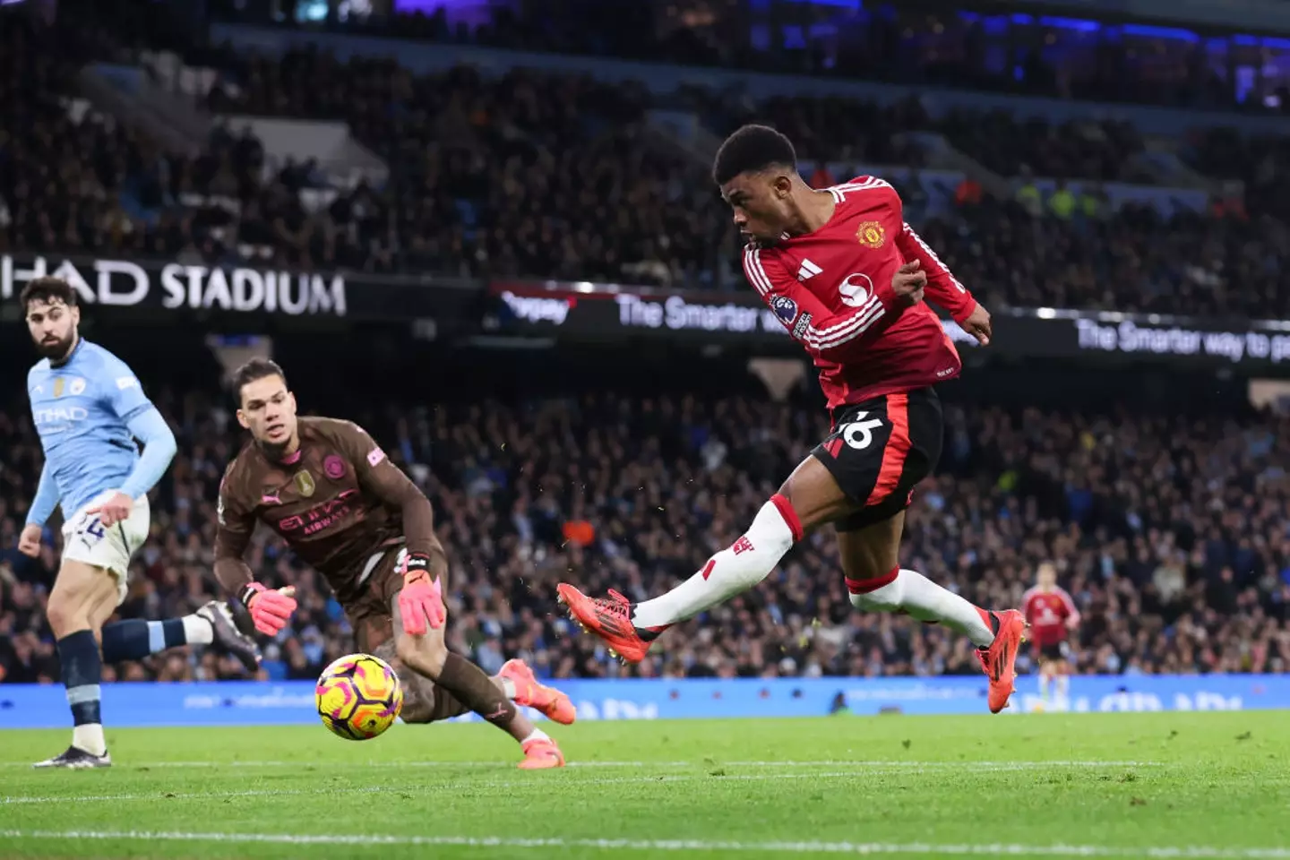 Amad Diallo scored United's winning goal on Sunday. (Image: Getty)