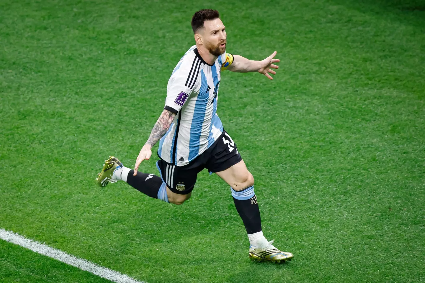Messi after opening the scoring against Australia. (Image