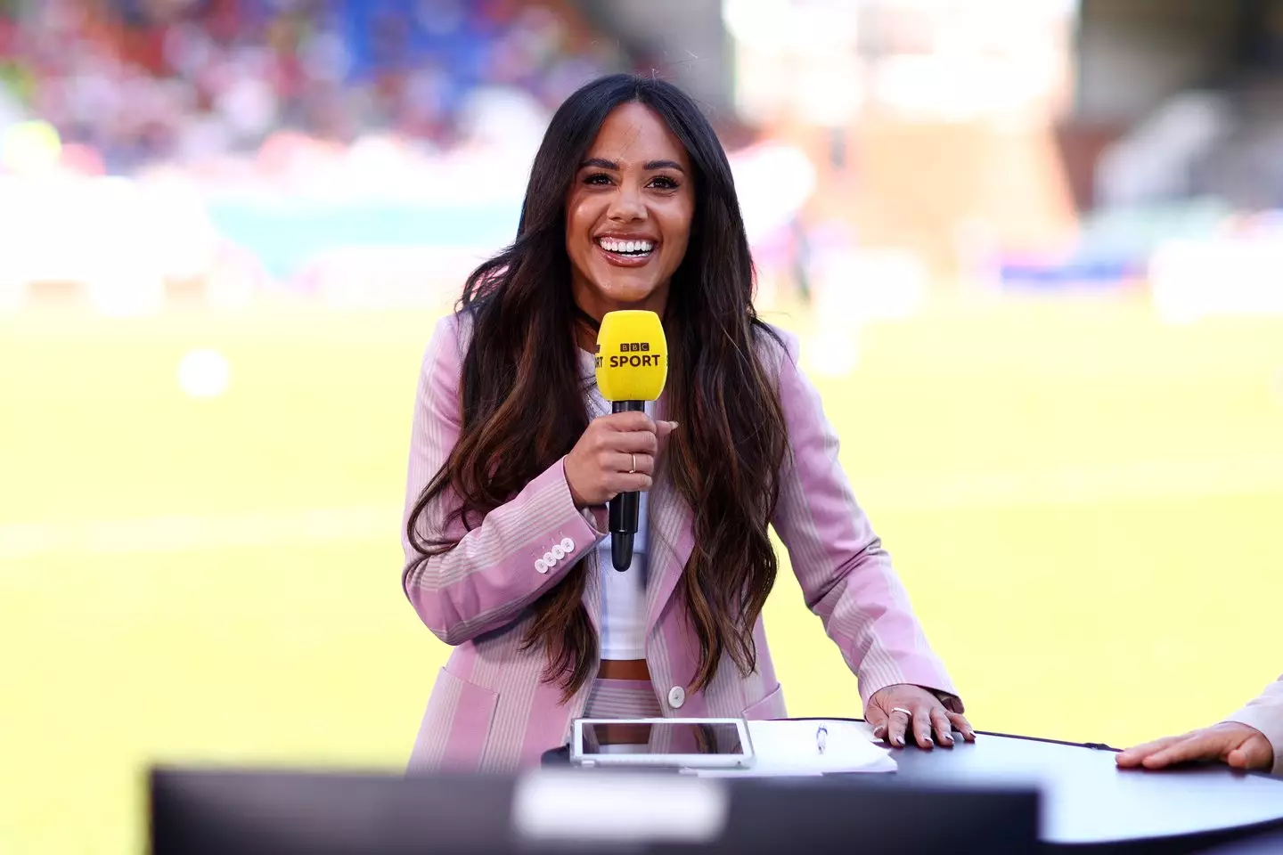 Alex Scott now works for the BBC after calling time on her football career. Image: Getty