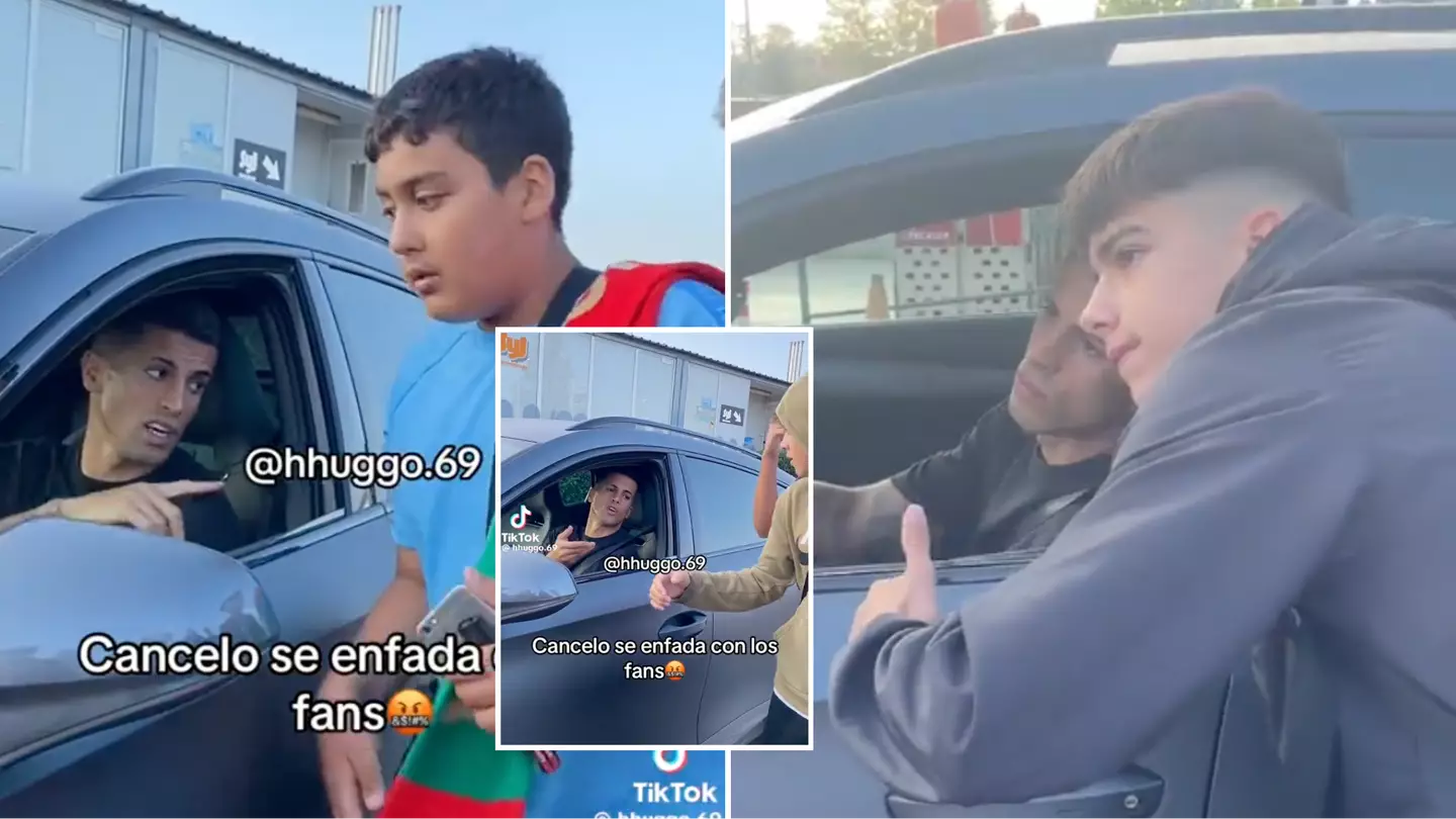Joao Cancelo gets visibly frustrated with Barcelona fans after they ask for pictures