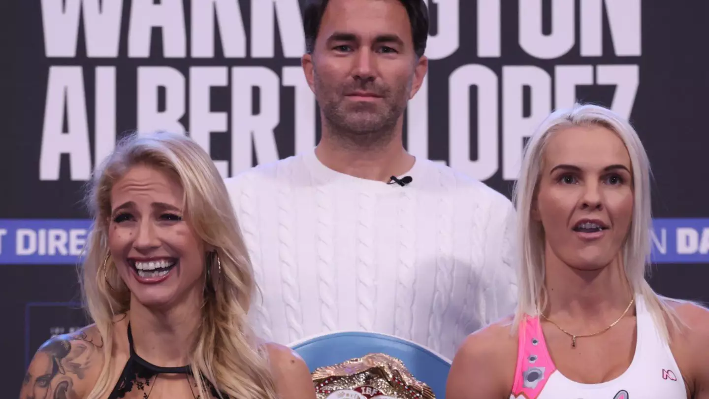 Eddie Hearn didn't know where to look in Ebanie Bridges weigh in